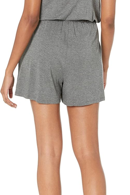 Womens Light Weight Terry Back Knot Romper - Image 3