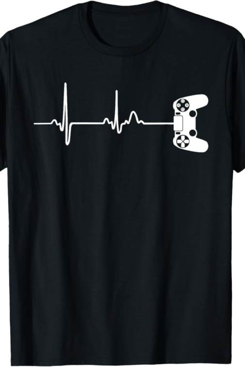 Gamer Heartbeat T-Shirt for Video Game Players T-Shirt