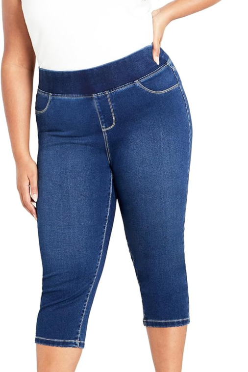 Women'S plus Size Denim Po Crop Jegging